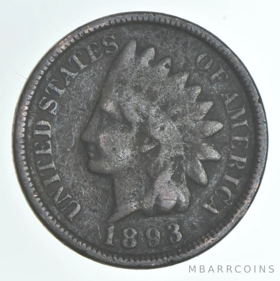 1893 Indian Head Cent AC Average Circ