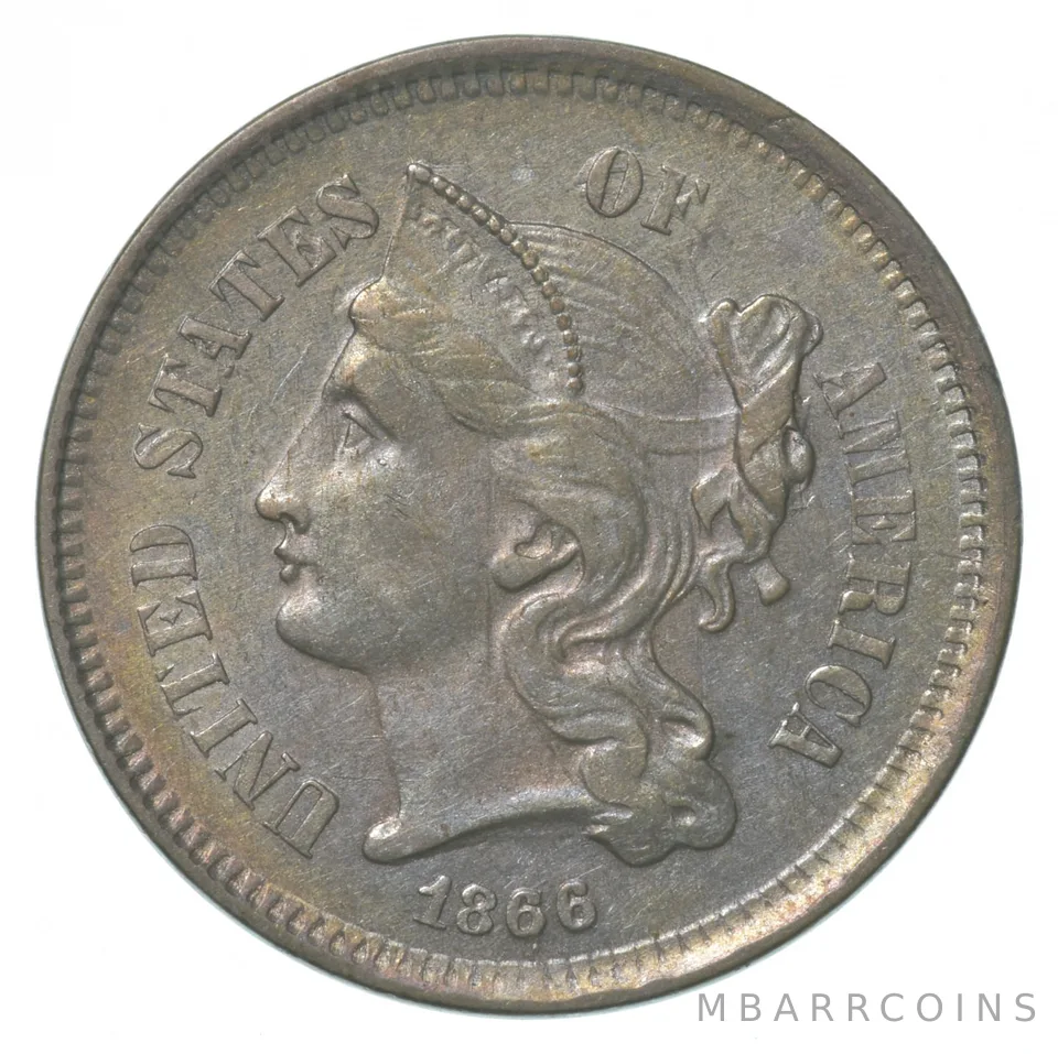 1866 Nickel Three-Cent Piece *8428