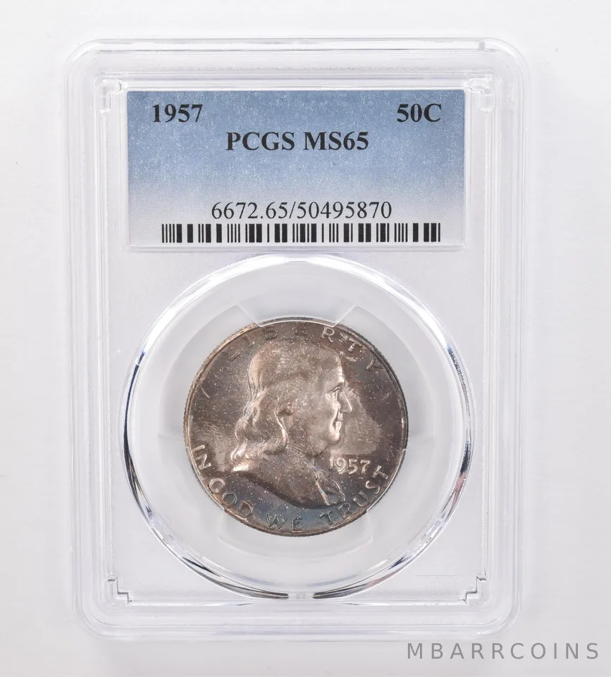 1957 Franklin Half Dollar MS65 PCGS Beautiful Tone *9960