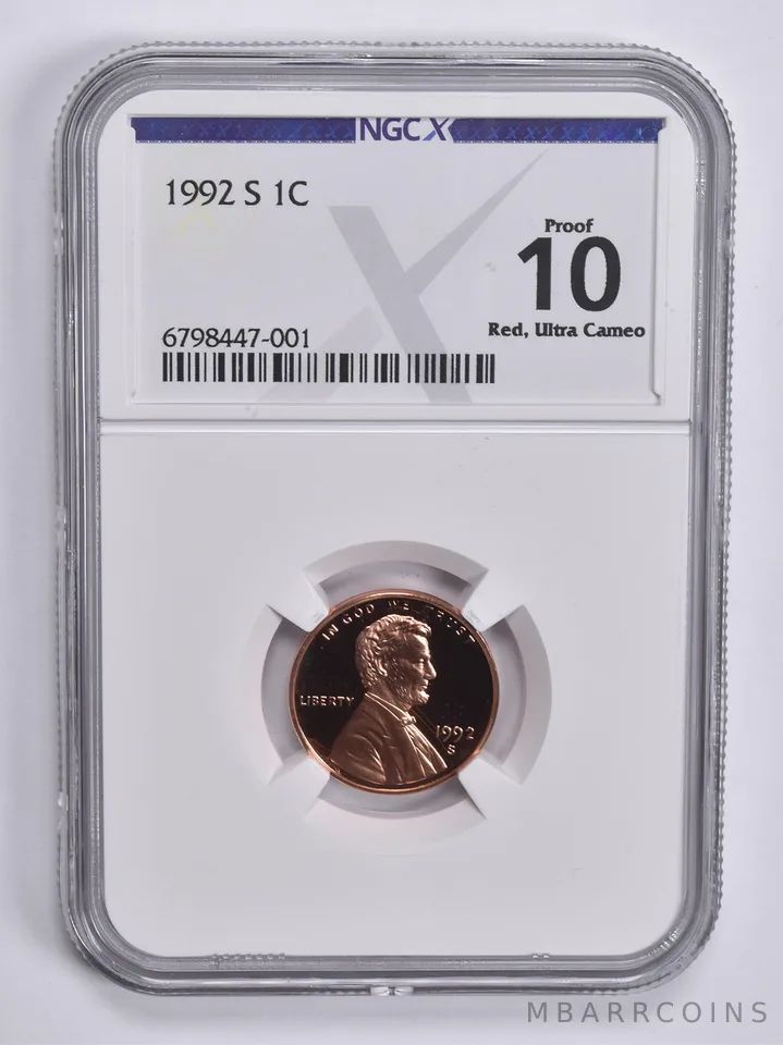 1992-S Lincoln Memorial Cent Proof 10 RD UCAM NGC X NGCX