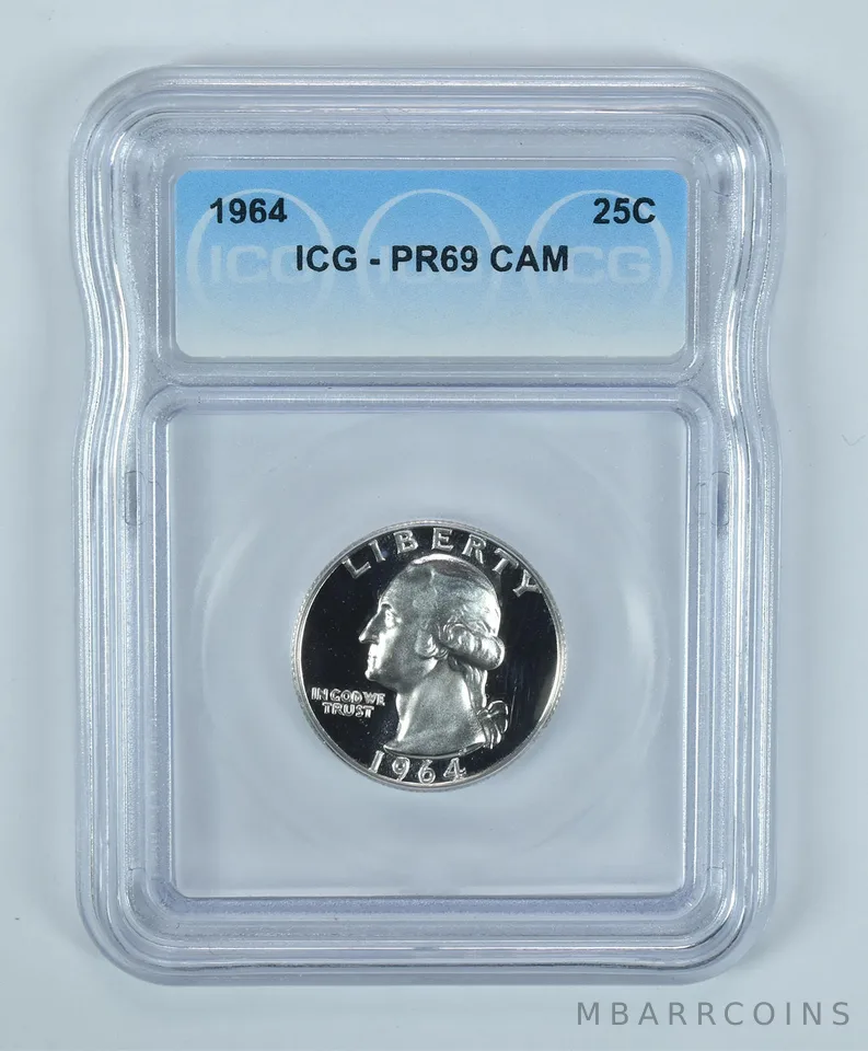 1964 Washington Quarter PR69 CAM ICG
