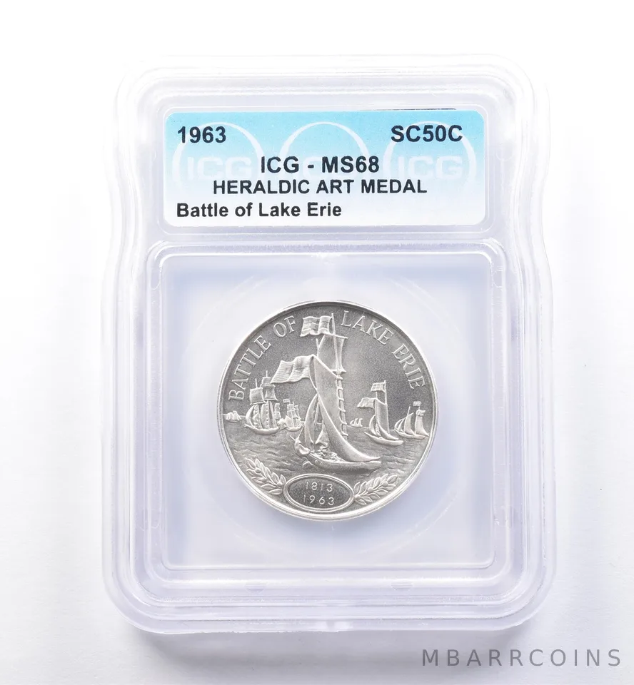 1963 So Called Half Dollar Battle Of Lake Erie MS68 ICG *8509