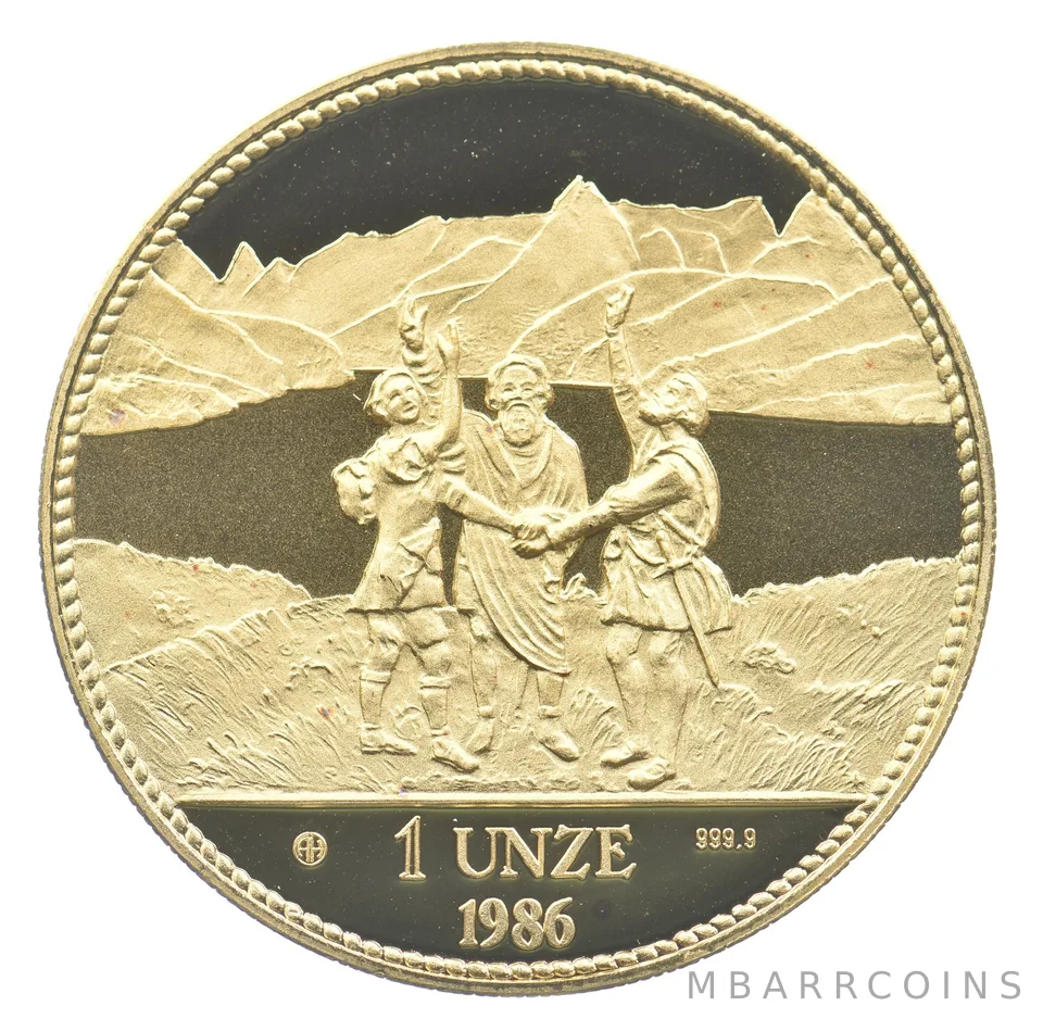 1986 Switzerland 1 Oz Gold Round *1972