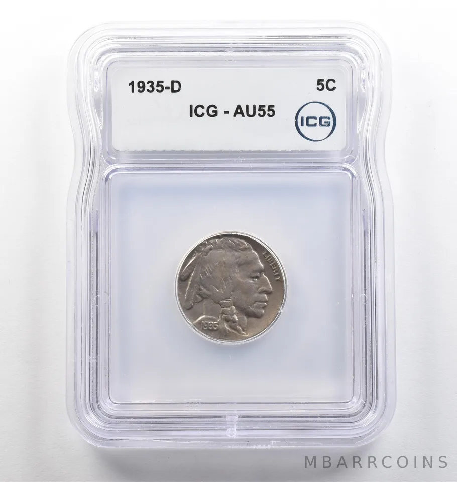 1935-D Indian Head Buffalo Nickel AU55 ICG *3996