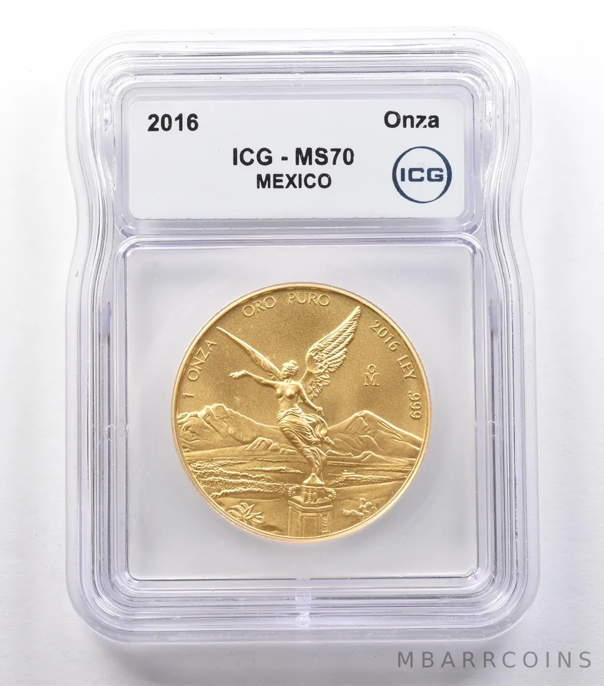 2016 Mo Mexico 1 Onza Gold Libertad MS70 ICG *2551