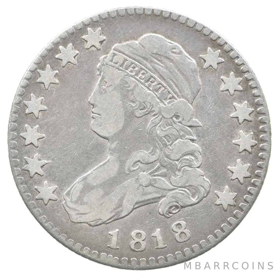 1818 Capped Bust Quarter B.8 a8206