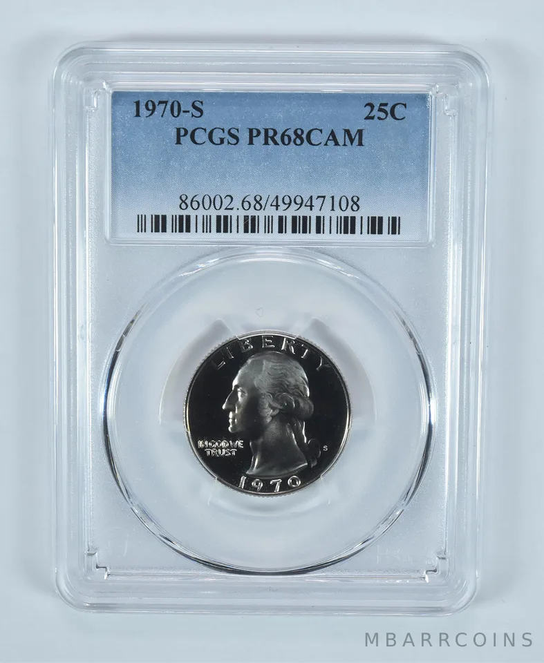 1970-S Washington Quarter PR68 Cameo PCGS Blue Label