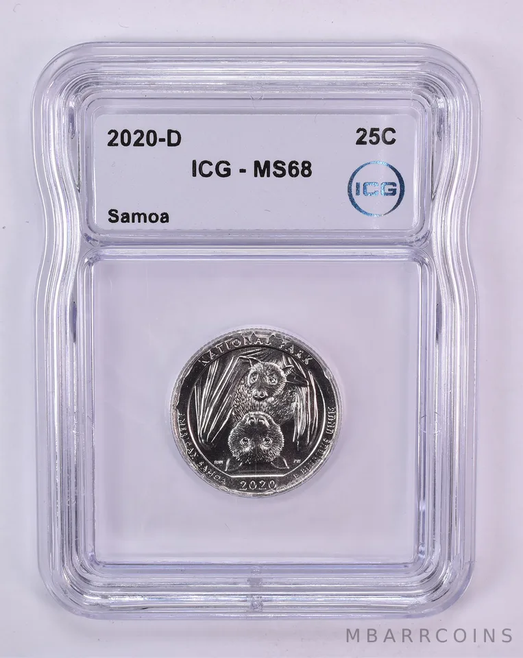 2020-D Washington Quarter ATB Samoa MS68 ICG