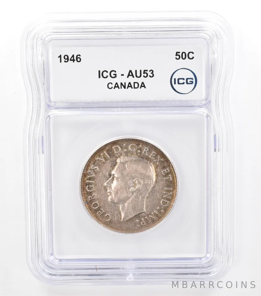 1946 Canada 50 Cents AU53 ICG Beautiful Tone *5746