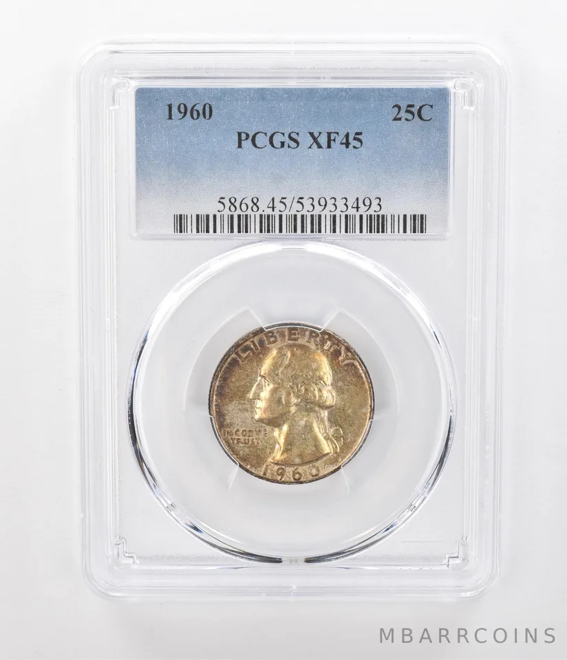 1960 Washington Quarter XF45 PCGS Beautiful Tone *1079