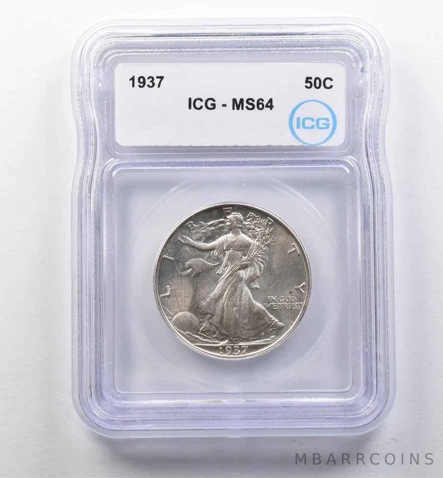 1937 Walking Liberty Half Dollar MS64 ICG *2317