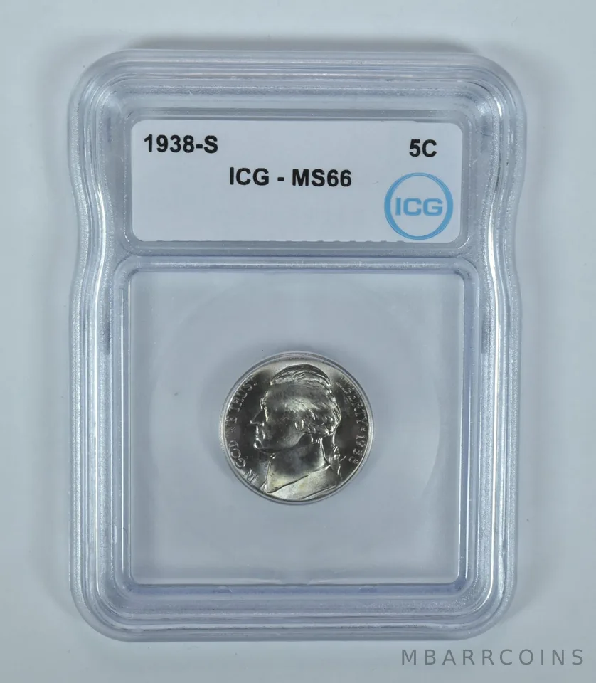 1938-S Jefferson Nickel MS66 ICG