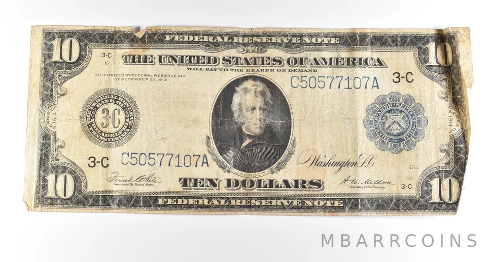 1914 $10 Philadelphia PA FRN Large Note Blue Seal *2789