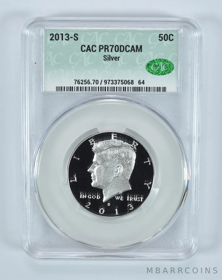 2013-S Kennedy Half Dollar Silver PR70 DCAM CAC CACg