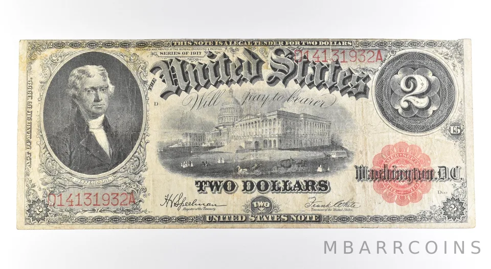 1917 $2 Legal Tender Large Note Red Seal *2653