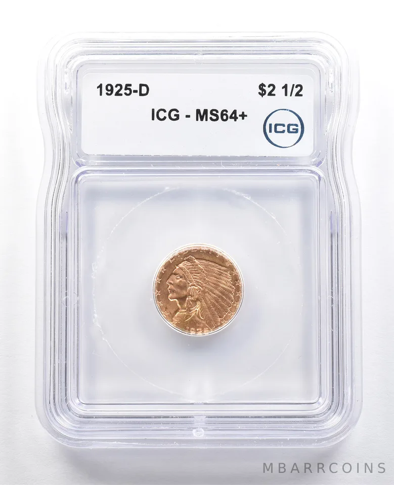 1925-D $2.50 Indian Head Gold Quarter Eagle MS64+ ICG *4866