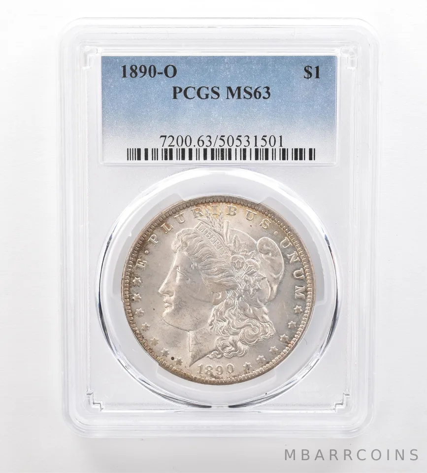 1890-O Morgan Silver Dollar MS63 PCGS Beautiful Tone Reverse a7478