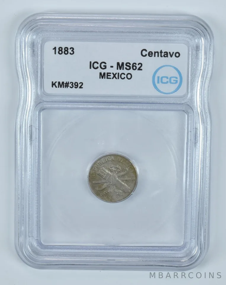 1883 Mexico Centavo KM#392 MS62 ICG *9462