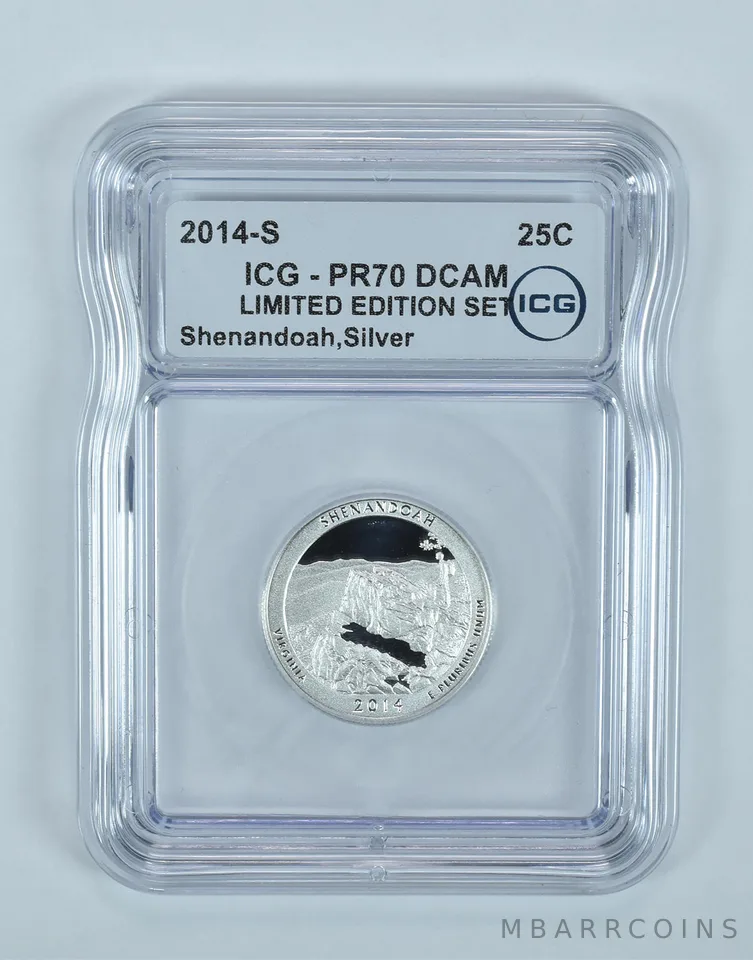 2014-S ATB Quarter Shenandoah Silver Limited Edition PR70 DCAM ICG