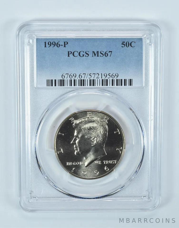 1996-P Kennedy Half Dollar MS67 PCGS Blue Label