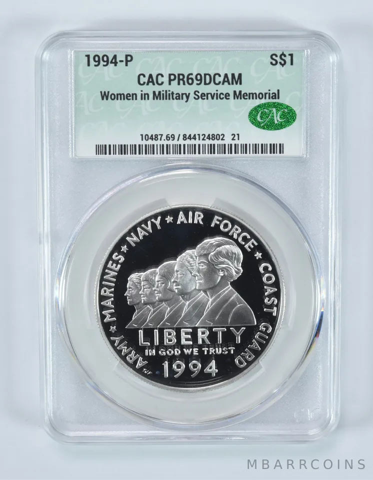 1994-P Women In Military Commemorative Silver Dollar PR69 DCAM CAC CACg
