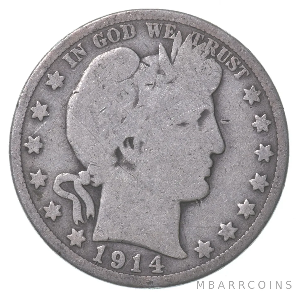1914 Barber Half Dollar a7356