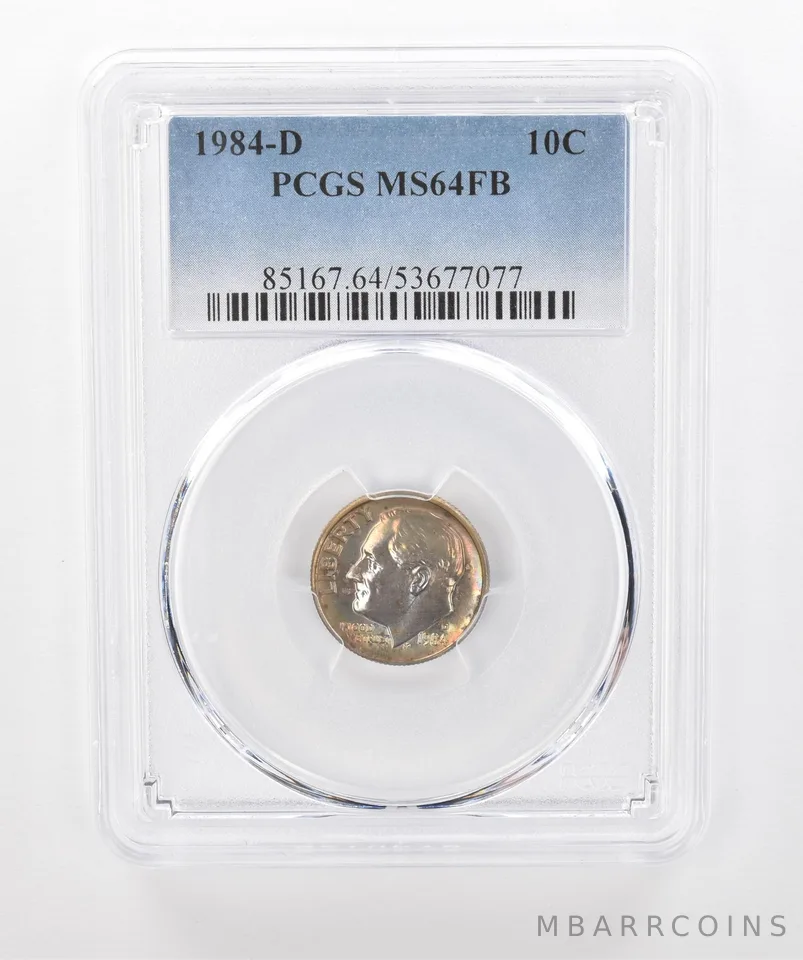 1984-D Roosevelt Dime MS64 FB PCGS Beautiful Tone a1343