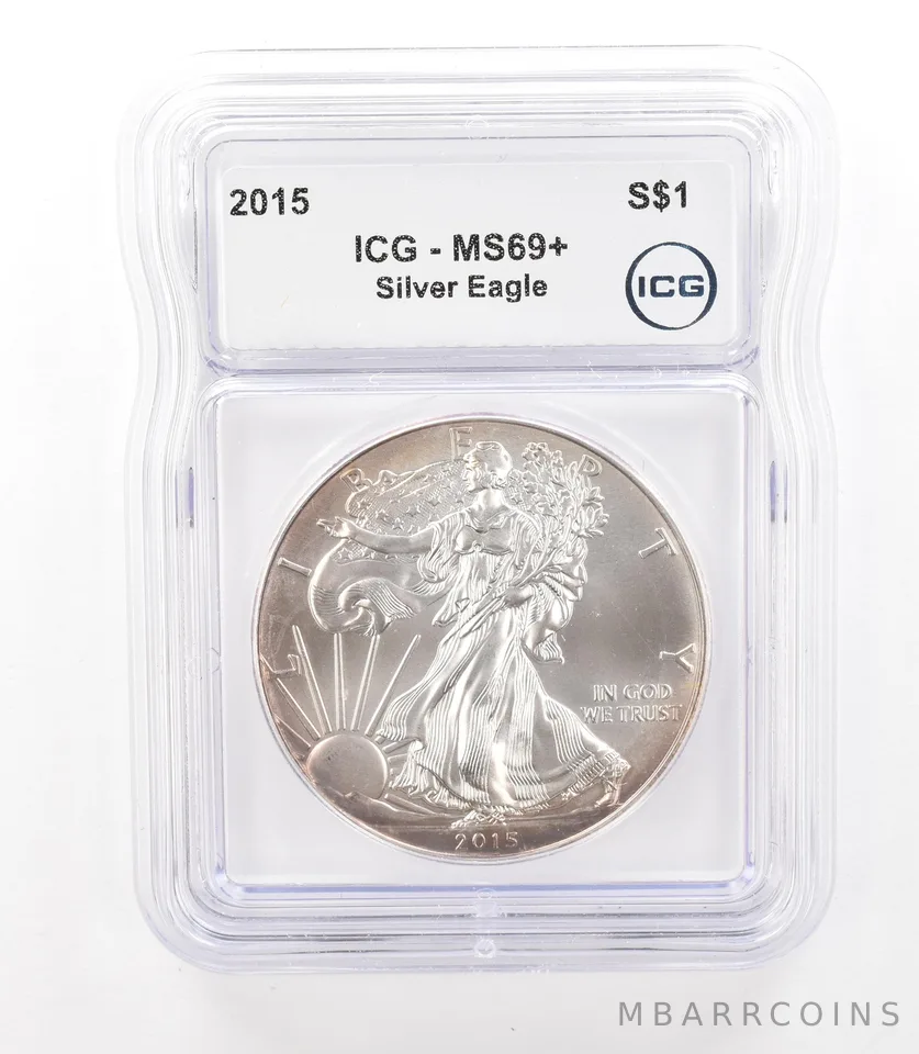 2015 American Silver Eagle MS69+ ICG Peripheral Tone *3147