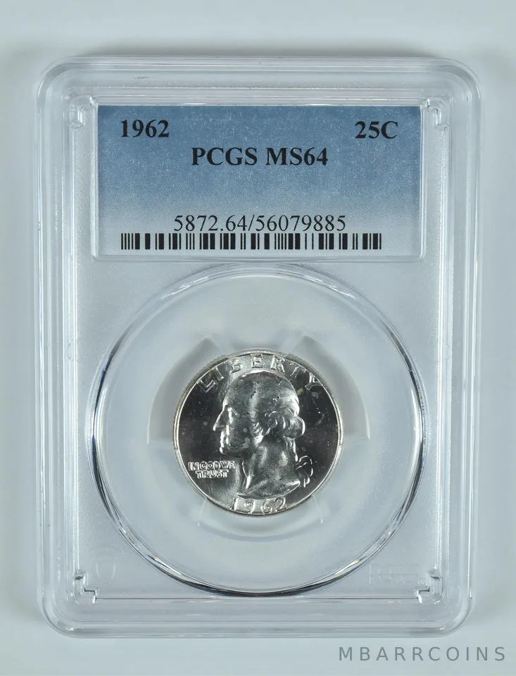 1962 Washington Quarter MS64 PCGS Blue Label