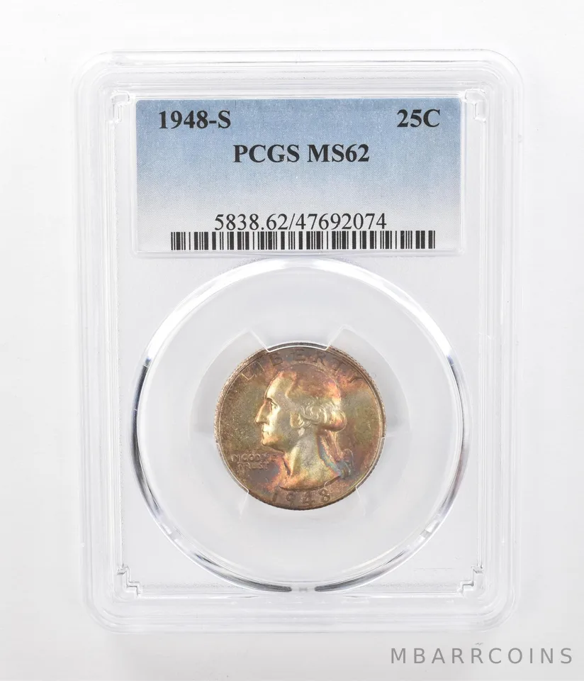 1948-S Washington Quarter MS62 PCGS Beautiful Tone *2373