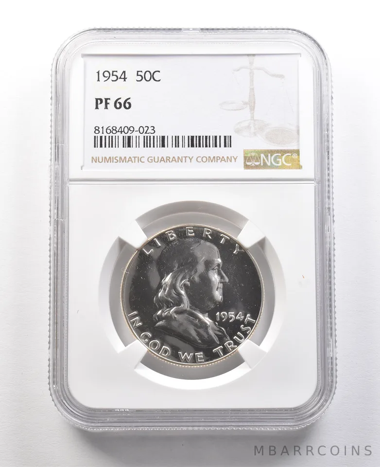 1954 Franklin Half Dollar PF66 NGC Great Contrast a8937
