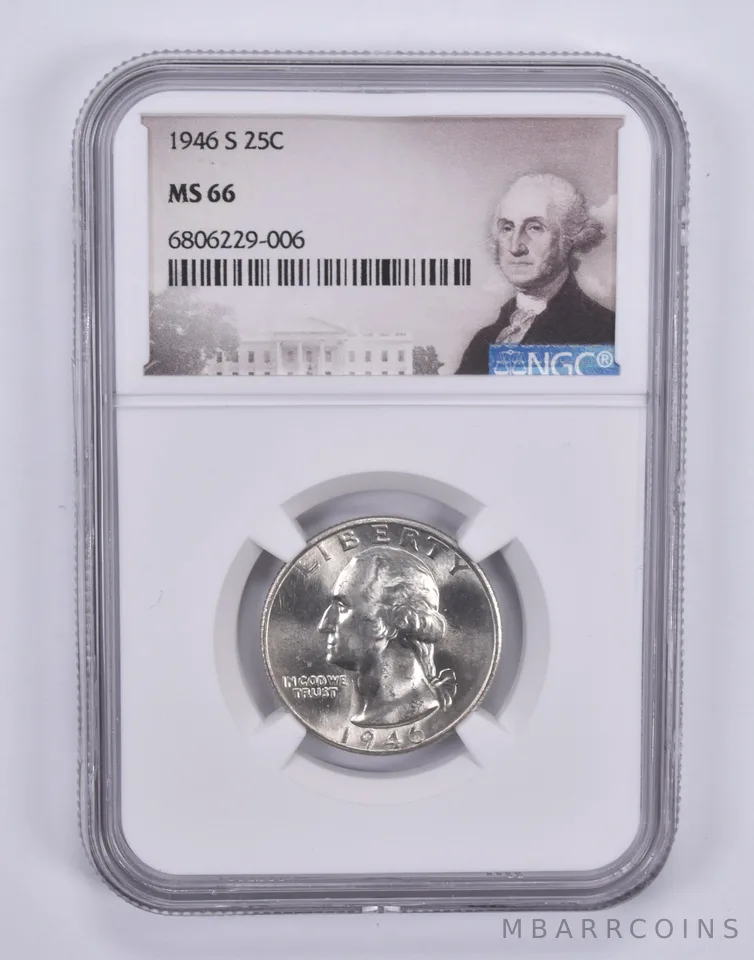 1946-S Washington Quarter MS66 NGC Special Label