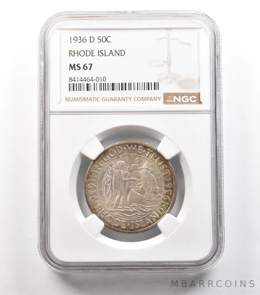 1936-D Rhode Island Commemorative Half Dollar MS67 NGC *5313
