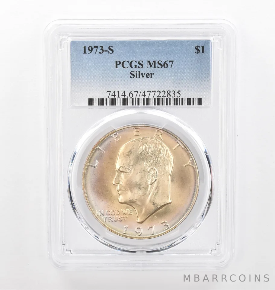 1973-S Eisenhower $1 Silver MS67 PCGS Beautiful Tone *2221