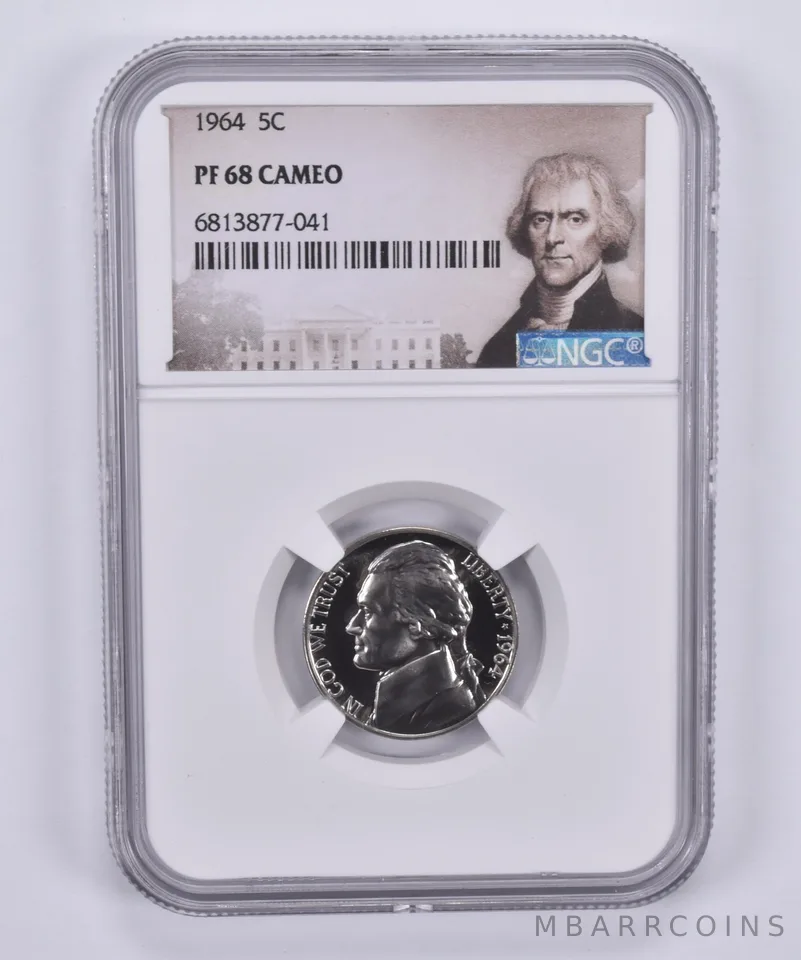 1964 Jefferson Nickel 5c PF68 Cam NGC Special Label