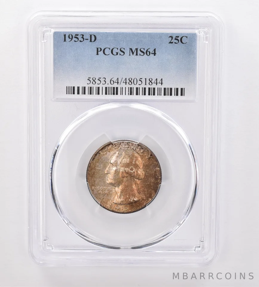 1953-D Washington Quarter MS64 PCGS Beautiful Tone *9998