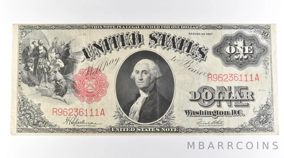 1917 $1 Legal Tender Large Note Red Seal *3054