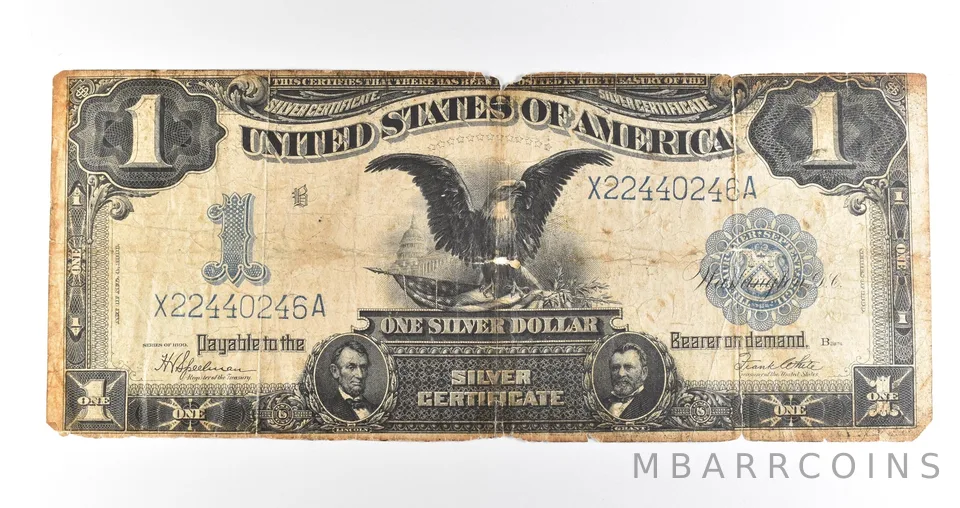 1899 $1 Silver Certificate Black Eagle Blue Seal Large Note Fr#236 *4581