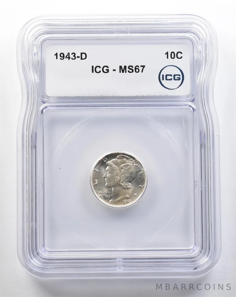 1943-D Mercury Dime MS67 ICG *3808