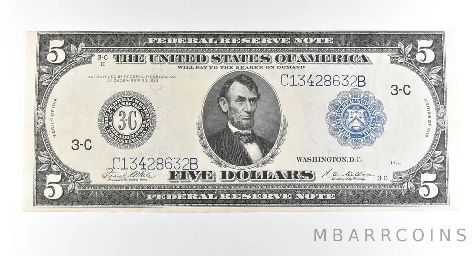 1914 $5 Philadelphia PA FRN Large Note Blue Seal *2732