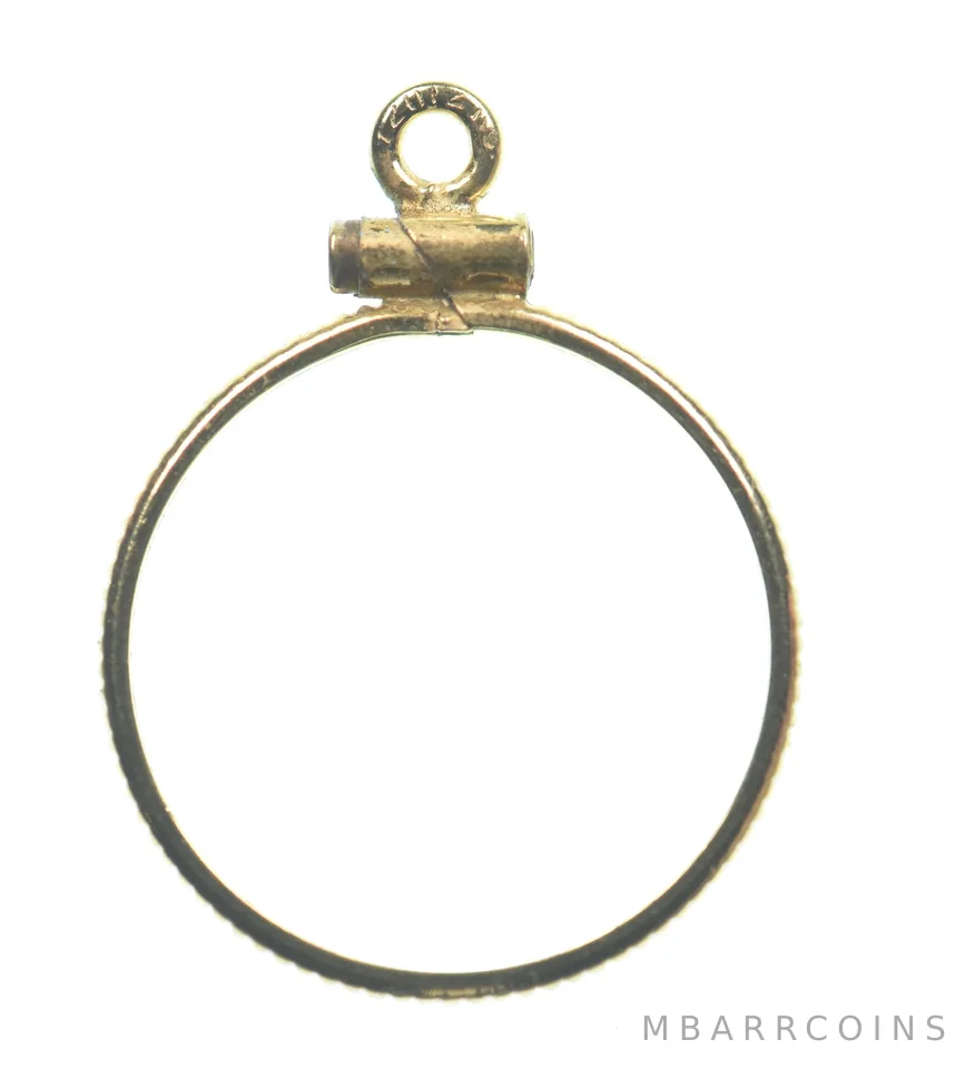 12k 0.6 Gram Gold Filled 15.5mm Coin Bezel Pendant Frame Edge *4939