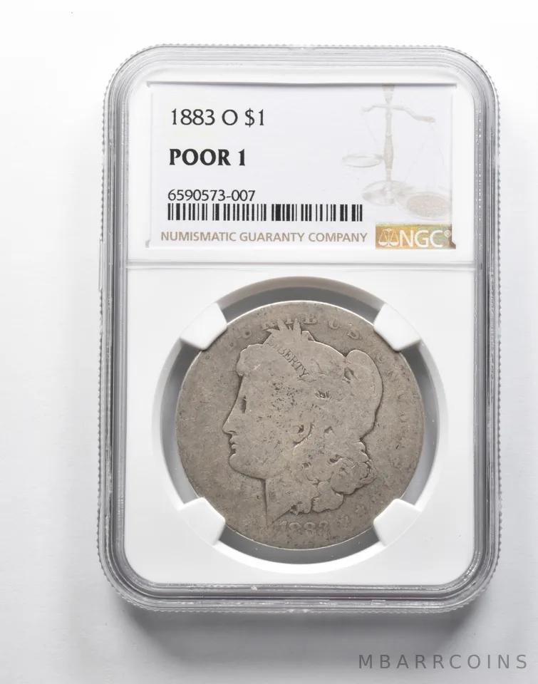 POOR 1 1883-O Morgan Silver Dollar NGC Lowball Low Ball Pocket Piece a9221