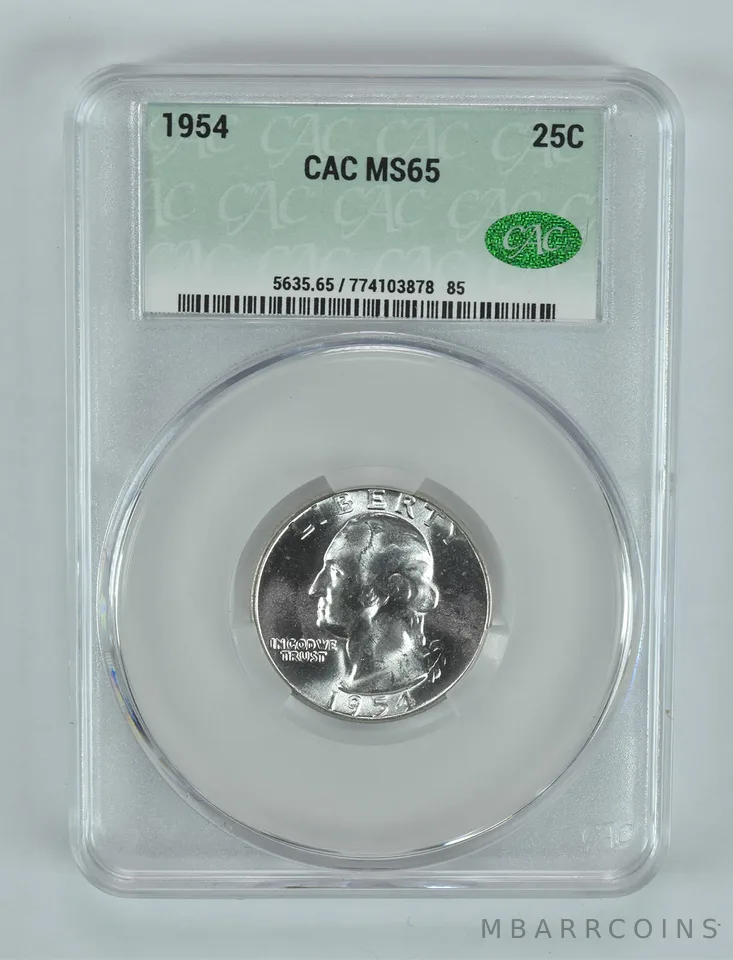 1954 Washington Quarter MS65 CAC CACg
