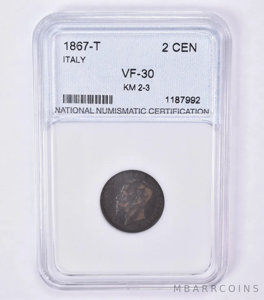 1897-T Italy 2 Cent Beautiful Tone *0603