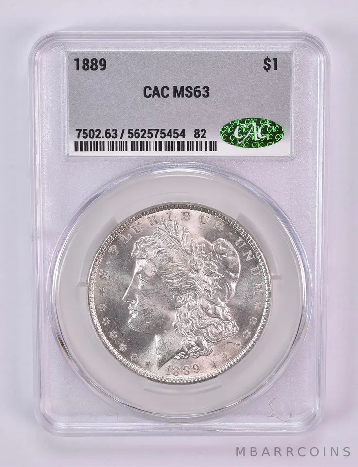 1889 Morgan Silver Dollar MS63 CAC CACg