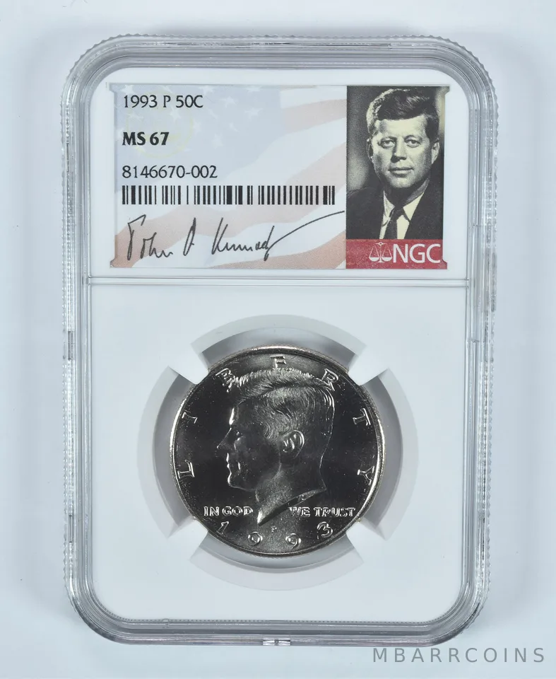 1993-P Kennedy Half Dollar MS67 NGC Special Label