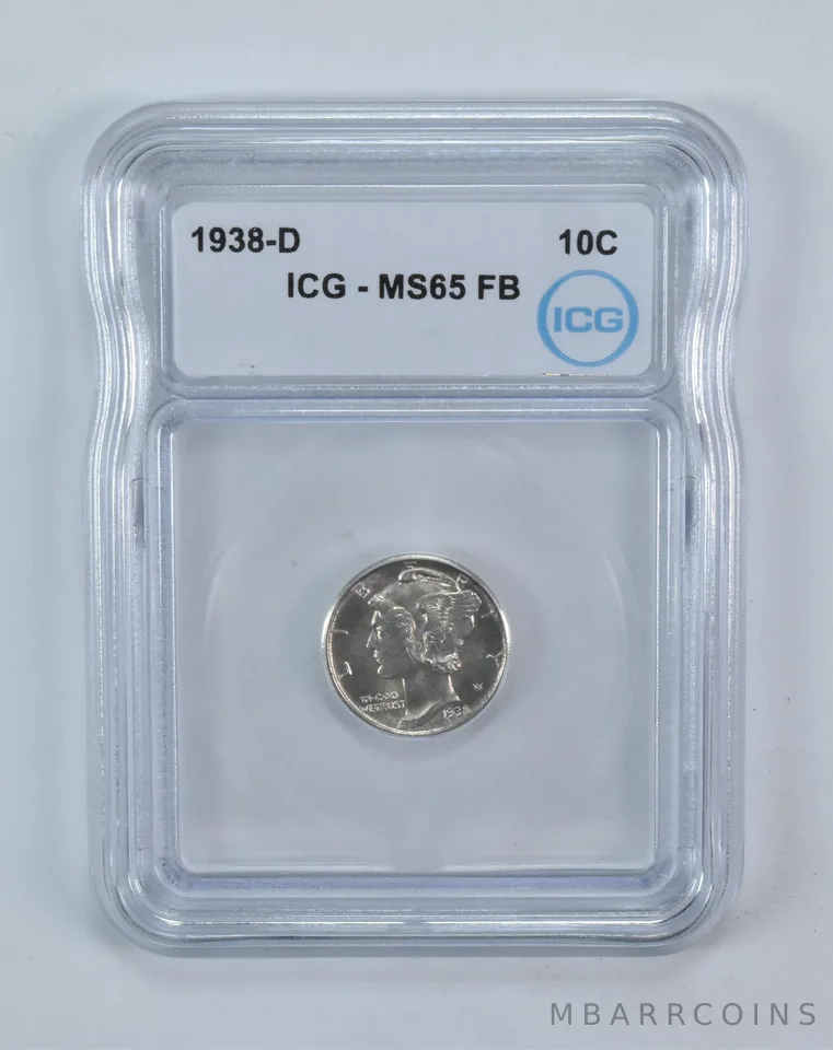 1938-D Mercury Dime MS65 FB ICG
