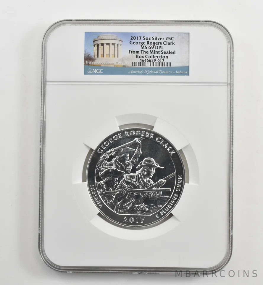 2017 5 Oz Silver Quarter ATB George Rogers Clark MS69 DPL NGC *1695