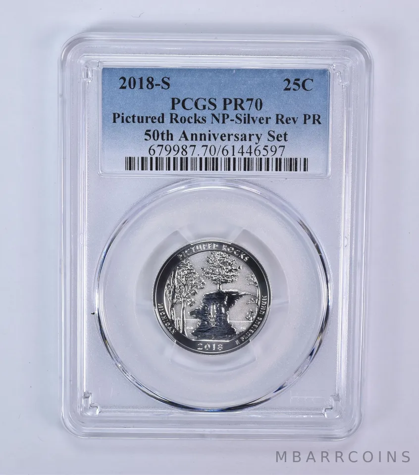 2018-S ATB Quarter Pictured Rocks 50th Anniversary Set Silver Reverse PR70 PCGS