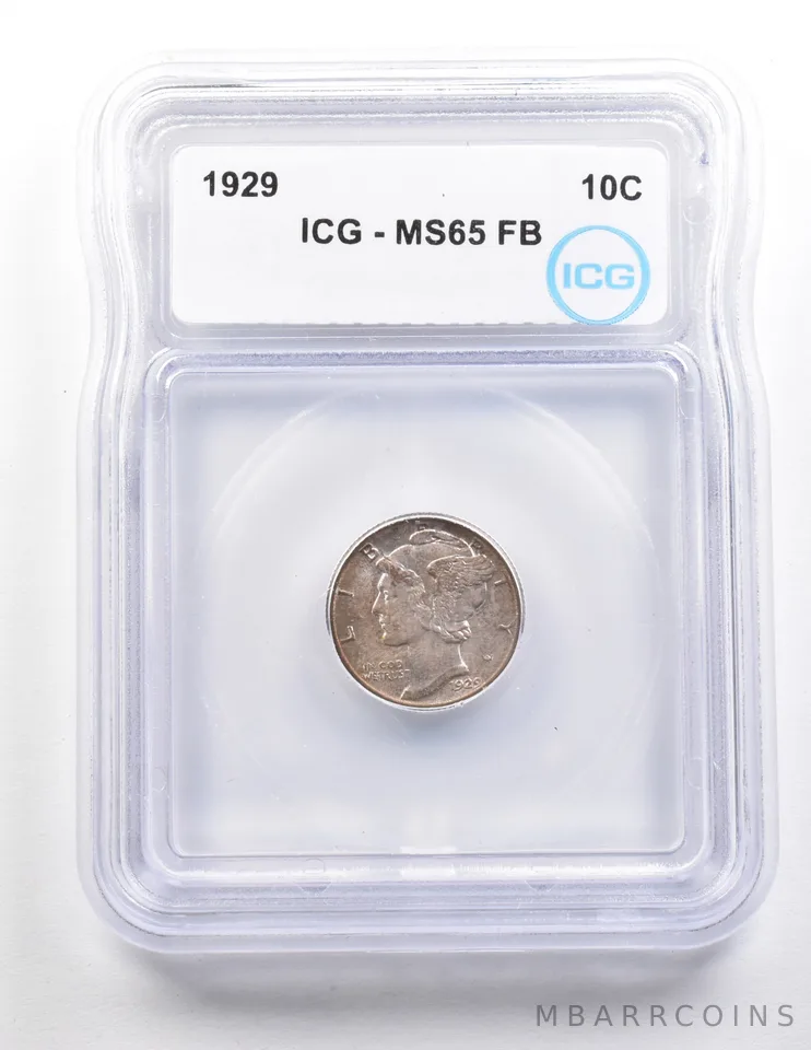 1929 Mercury Dime MS65 FB ICG *3718